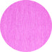 Round Abstract Pink Contemporary Rug, con2269pnk