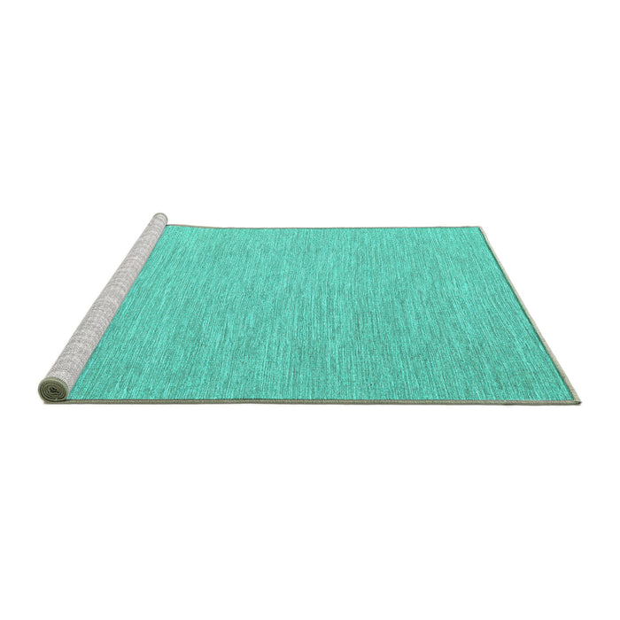 Sideview of Machine Washable Abstract Turquoise Contemporary Area Rugs, wshcon2269turq