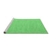 Sideview of Machine Washable Abstract Emerald Green Contemporary Area Rugs, wshcon2269emgrn