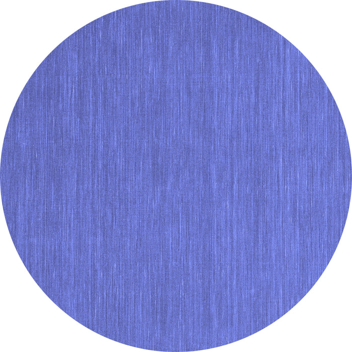 Round Abstract Blue Contemporary Rug, con226blu