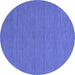 Round Abstract Blue Contemporary Rug, con226blu