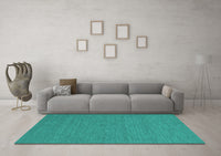 Machine Washable Abstract Turquoise Contemporary Rug, wshcon226turq