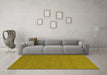 Machine Washable Abstract Yellow Contemporary Rug in a Living Room, wshcon226yw