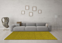 Machine Washable Abstract Yellow Contemporary Rug, wshcon226yw