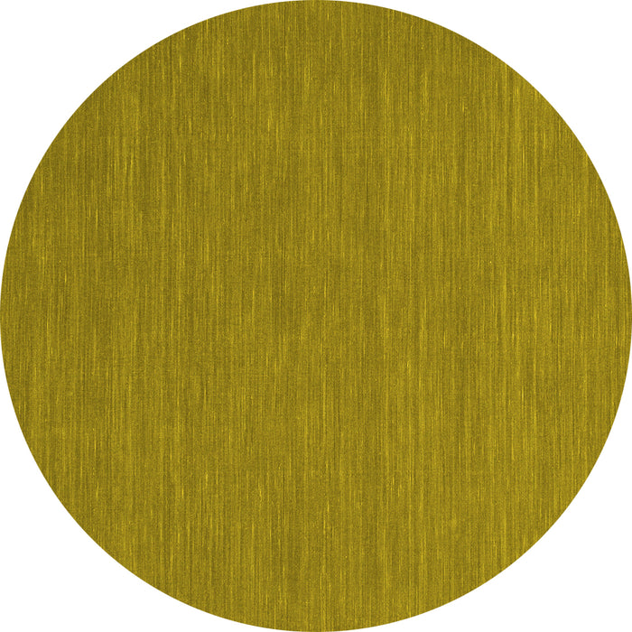 Round Machine Washable Abstract Yellow Contemporary Rug, wshcon226yw