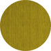 Round Machine Washable Abstract Yellow Contemporary Rug, wshcon226yw