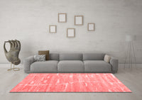 Machine Washable Abstract Red Contemporary Rug, wshcon2270red