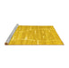 Sideview of Machine Washable Abstract Yellow Contemporary Rug, wshcon2270yw