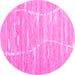 Round Abstract Pink Contemporary Rug, con2270pnk