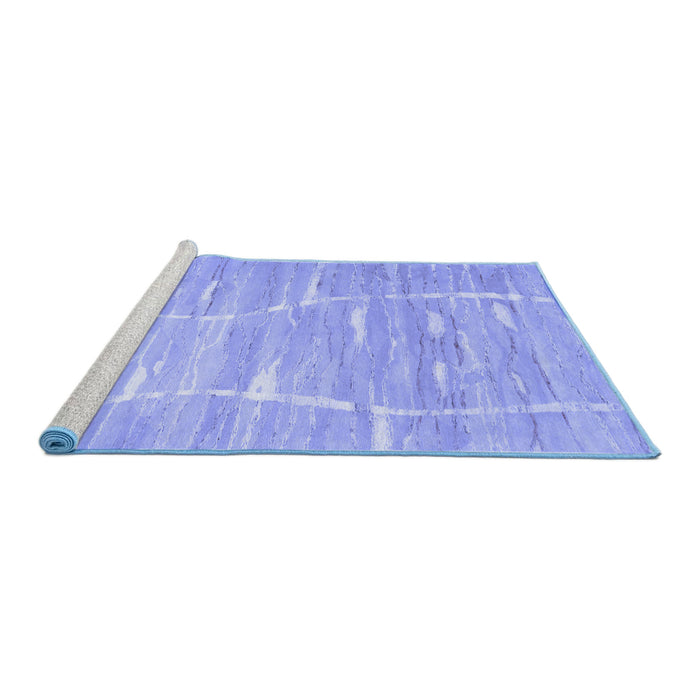 Sideview of Machine Washable Abstract Blue Contemporary Rug, wshcon2270blu