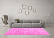 Machine Washable Abstract Pink Contemporary Rug in a Living Room, wshcon2270pnk