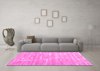 Machine Washable Abstract Pink Contemporary Rug, wshcon2270pnk