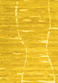 Abstract Yellow Contemporary Rug, con2270yw