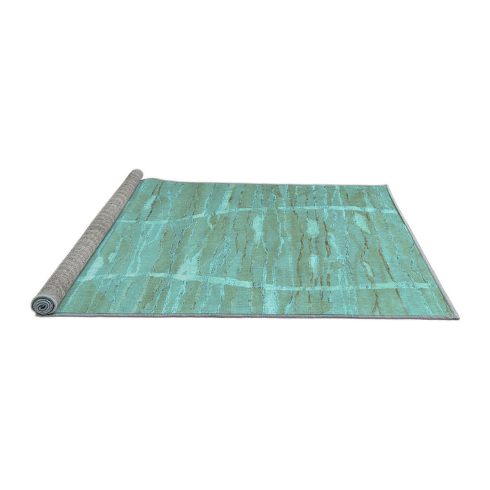 Sideview of Machine Washable Abstract Light Blue Contemporary Rug, wshcon2270lblu