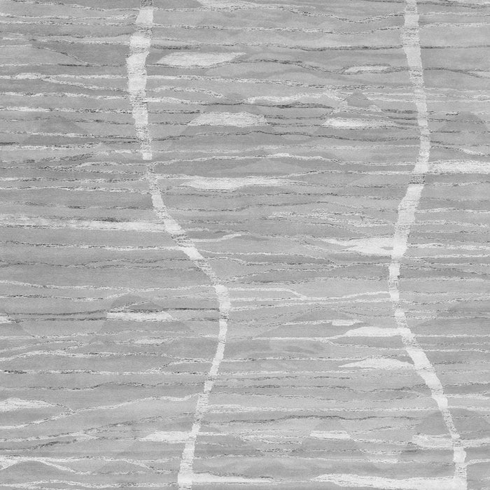 Round Machine Washable Abstract Gray Contemporary Rug, wshcon2270gry