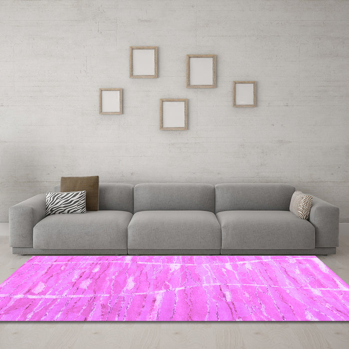 Machine Washable Abstract Purple Contemporary Area Rugs in a Living Room, wshcon2270pur