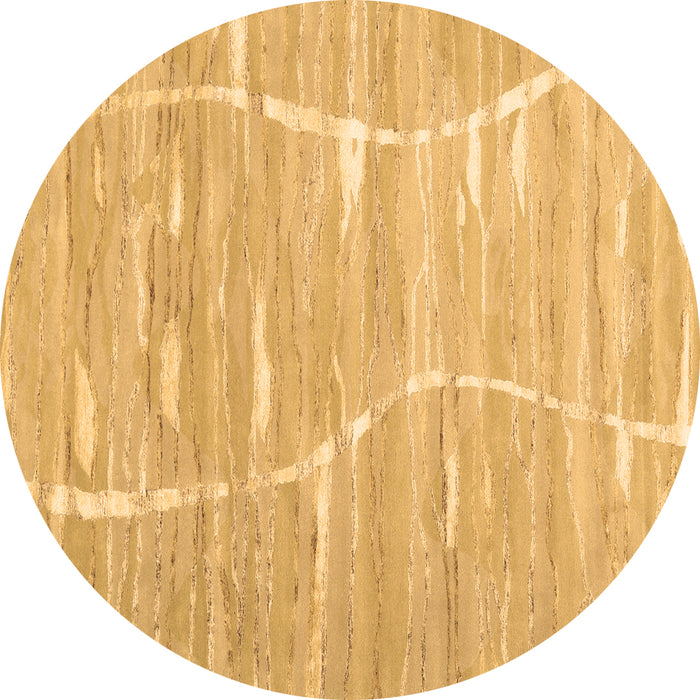 Round Abstract Brown Contemporary Rug, con2270brn