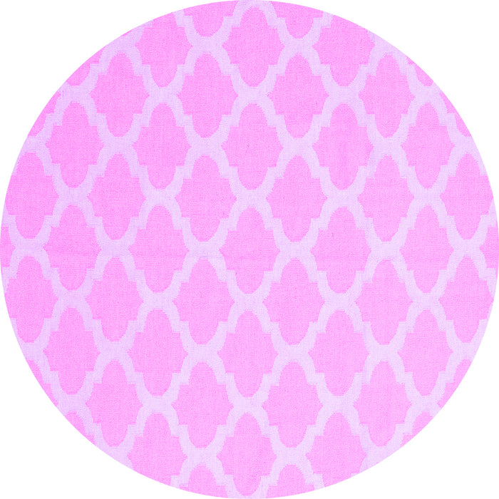 Round Machine Washable Trellis Purple Modern Area Rugs, wshcon2271pur