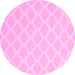 Round Trellis Pink Modern Rug, con2271pnk