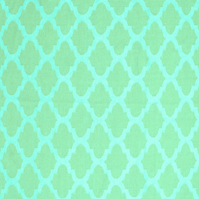 Square Machine Washable Trellis Turquoise Modern Area Rugs, wshcon2271turq