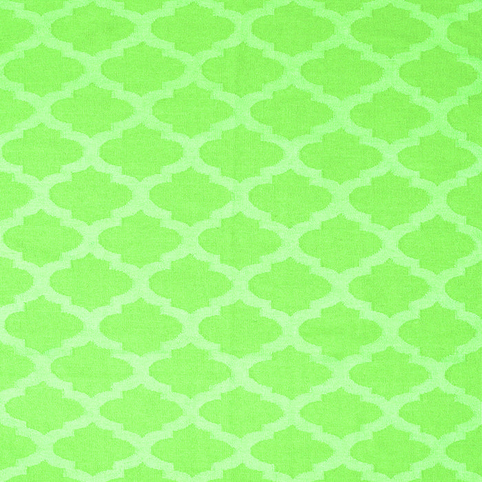 Round Machine Washable Trellis Green Modern Area Rugs, wshcon2271grn