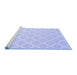 Sideview of Machine Washable Trellis Blue Modern Rug, wshcon2271blu