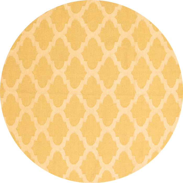 Round Machine Washable Trellis Brown Modern Rug, wshcon2271brn