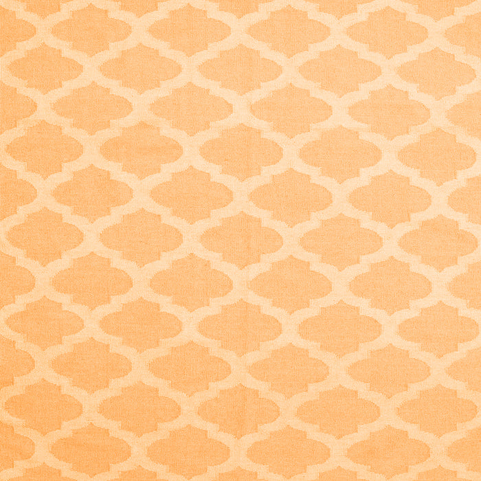 Round Machine Washable Trellis Orange Modern Area Rugs, wshcon2271org