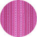 Round Oriental Pink Traditional Rug, con2272pnk