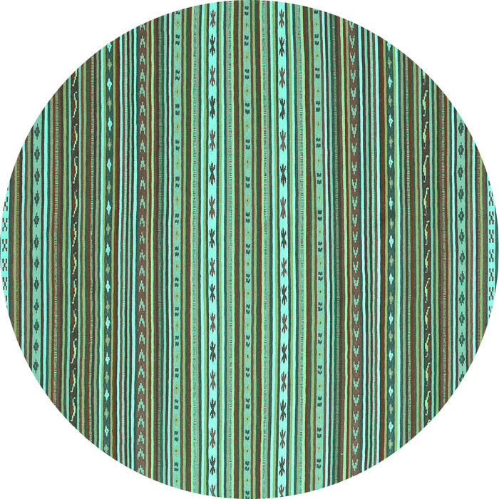 Round Oriental Turquoise Traditional Rug, con2272turq