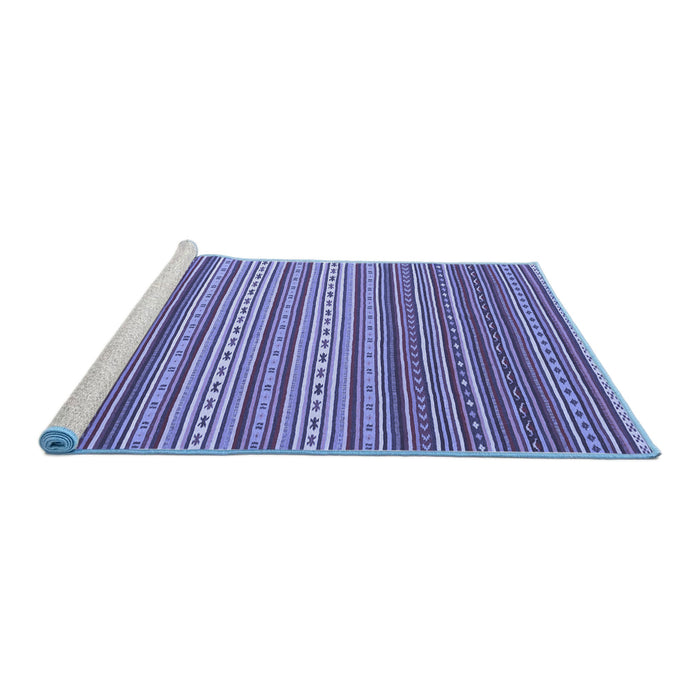 Sideview of Machine Washable Oriental Blue Traditional Rug, wshcon2272blu