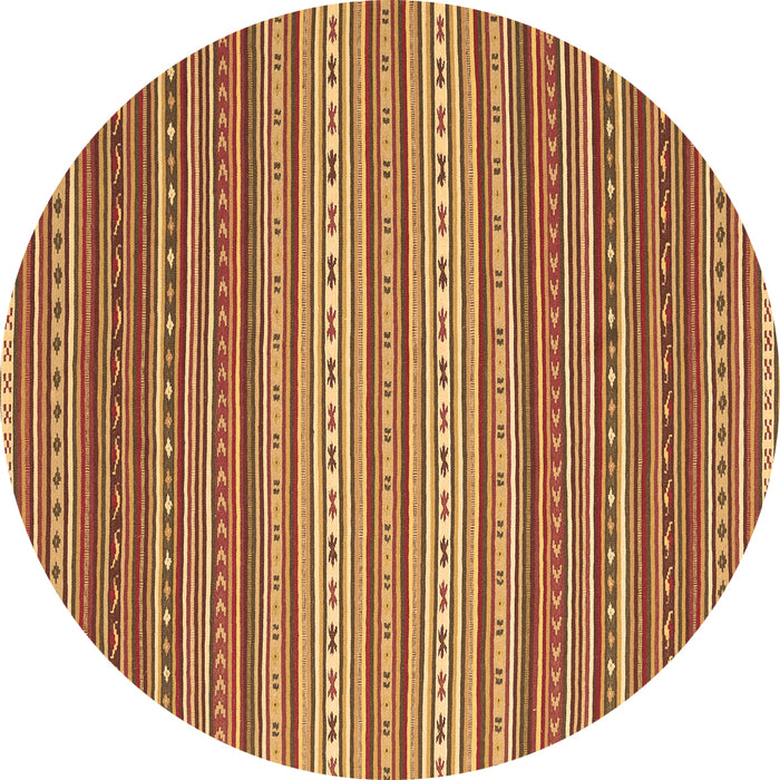Round Oriental Brown Traditional Rug, con2272brn