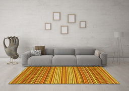 Machine Washable Oriental Yellow Traditional Rug in a Living Room, wshcon2272yw