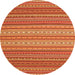 Square Oriental Orange Traditional Rug, con2272org