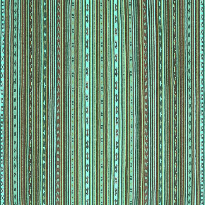 Square Machine Washable Oriental Turquoise Traditional Area Rugs, wshcon2272turq