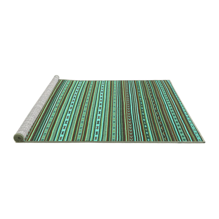 Sideview of Machine Washable Oriental Turquoise Traditional Area Rugs, wshcon2272turq