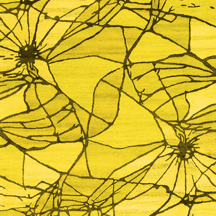 Machine Washable Abstract Yellow Contemporary Rug, wshcon2273yw