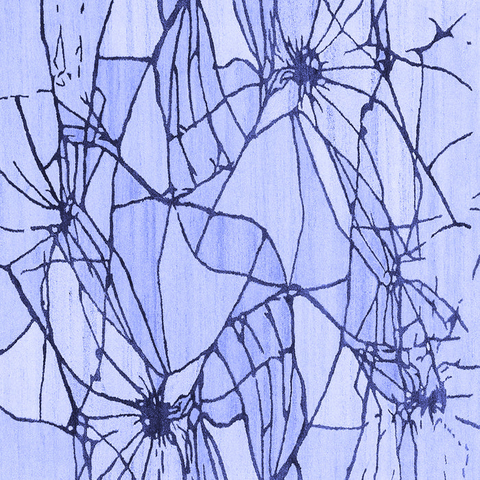 Square Machine Washable Abstract Blue Contemporary Rug, wshcon2273blu