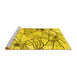 Sideview of Machine Washable Abstract Yellow Contemporary Rug, wshcon2273yw