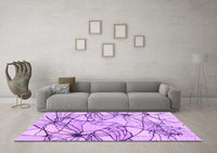 Machine Washable Abstract Purple Contemporary Rug, wshcon2273pur