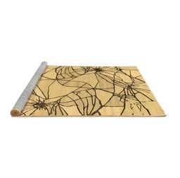 Sideview of Machine Washable Abstract Brown Contemporary Rug, wshcon2273brn