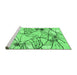 Sideview of Machine Washable Abstract Emerald Green Contemporary Area Rugs, wshcon2273emgrn