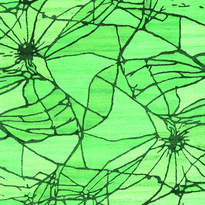 Serging Thickness of Machine Washable Abstract Green Contemporary Area Rugs, wshcon2273grn