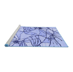 Sideview of Machine Washable Abstract Blue Contemporary Rug, wshcon2273blu