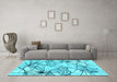 Machine Washable Abstract Light Blue Contemporary Rug in a Living Room, wshcon2273lblu