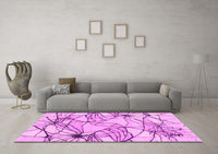 Machine Washable Abstract Pink Contemporary Rug, wshcon2273pnk