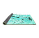 Sideview of Solid Turquoise Modern Rug, con2274turq