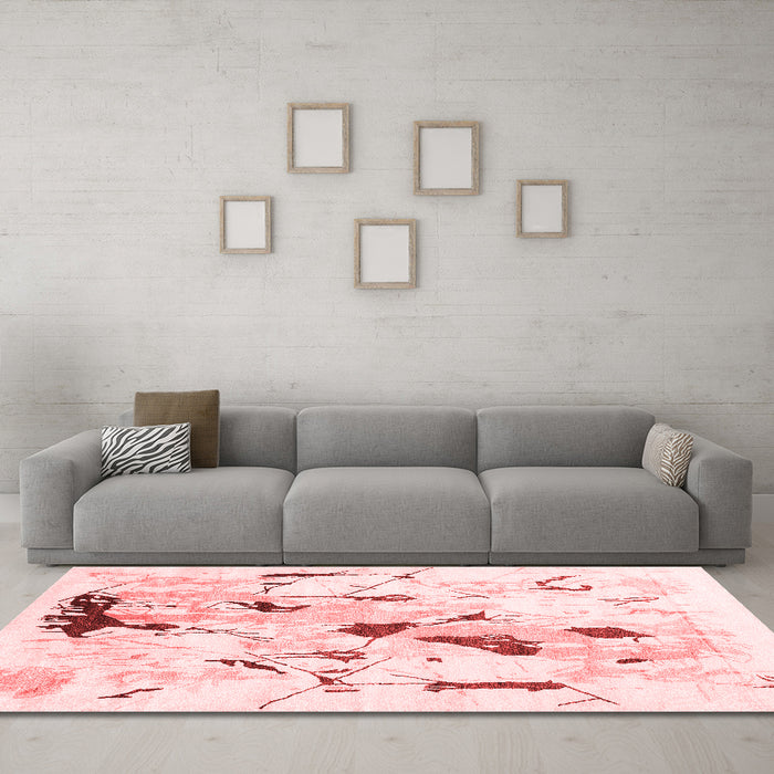 Modern Red Washable Rugs