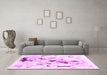 Machine Washable Solid Pink Modern Rug in a Living Room, wshcon2274pnk