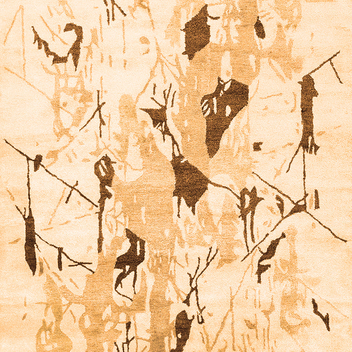 Solid Orange Modern Rug, con2274org